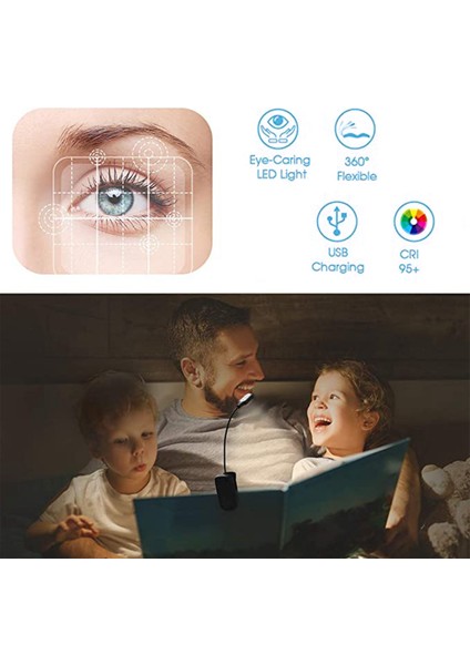 Şarj Edilebilir Kitap Işığı Mini 7 LED Okuma Işığı 3 Seviyeli Sıcak Soğuk Beyaz Esnek Kolay Takılabilen Lamba Okuma Gece Okuma Lambası (Yurt Dışından) indirimleri