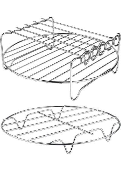 2 Adet Hava Fritöz Aksesuarları Hava Fritöz Raf Seti Xl Güç Airfryer Için Şiş ile Çok Çift Katmanlı Raf (Yurt Dışından)