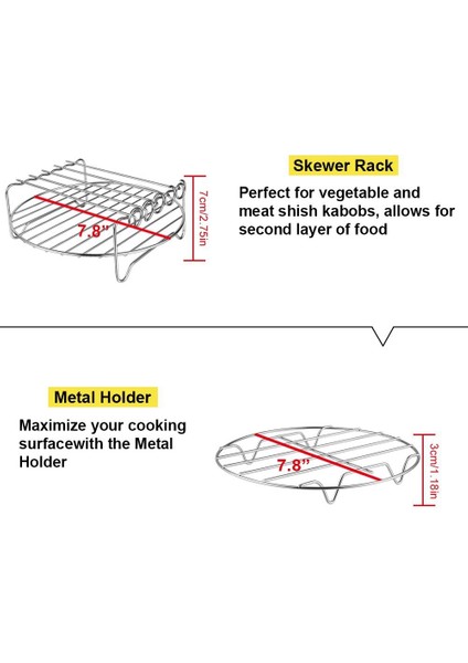 2 Adet Hava Fritöz Aksesuarları Hava Fritöz Raf Seti Xl Güç Airfryer Için Şiş ile Çok Çift Katmanlı Raf (Yurt Dışından) modelleri