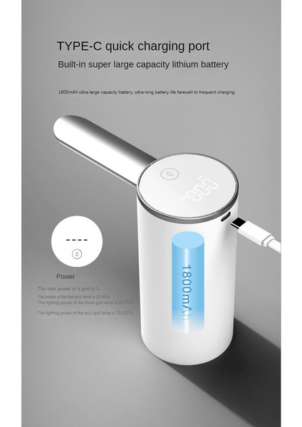 Akıllı Su Sebili Elektrikli Su Şişeleri Pompa Ev USB Katlanabilir Namlulu Su Emme Cihazı Ev-Gri (Yurt Dışından)