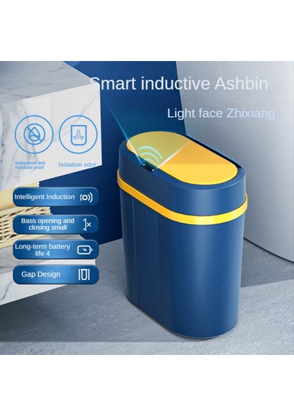 Çöp Kutusu Elektronik Otomatik Çöp Kutusu Su Geçirmez Banyo Mutfak Çöp Kovası Akıllı Atık Kutusu Mavi (Yurt Dışından) fırsatları