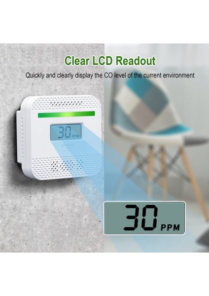 Karbon Monoksit Dedektörleri, Ev Seyahati Için LCD Dijital Ekranlı Taşınabilir Co Alarm Dedektör Cihazı, Pille Çalışan (Yurt Dışından) modelleri