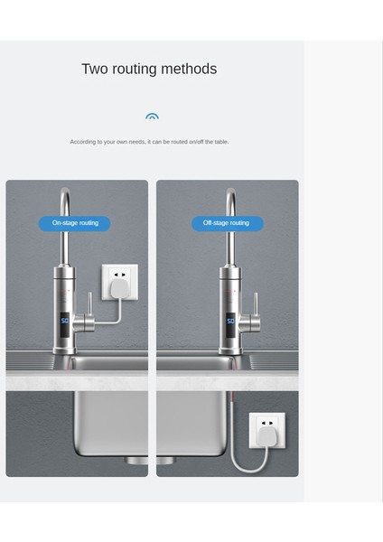 Paslanmaz Çelik Elektrikli Su Isıtıcı Sıcaklık Göstergesi Tankless Anında Sıcak Su Musluk Su Isıtıcı Ab Tak (Yurt Dışından)