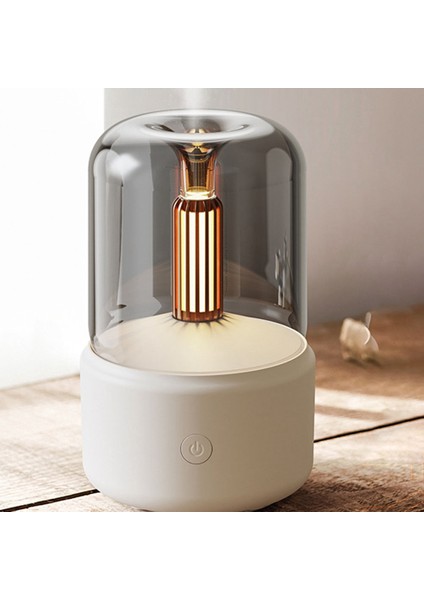 120ML Mum Lamba Difüzör Hava Nemlendirici Elektrikli Aromaterapi Alev USB Masaüstü Dekor Gece Lambası Beyaz (Yurt Dışından) modelleri