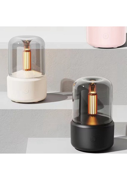 120ML Mum Lamba Difüzör Hava Nemlendirici Elektrikli Aromaterapi Alev USB Masaüstü Dekor Gece Lambası Beyaz (Yurt Dışından) fırsatları