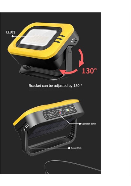 1200LM Güneş Kamp Lambası Dış Aydınlatma El Feneri Acil Şarj Edilebilir Manyetik Tutma LED Çalışma Işığı 7500 Mah Yeşil (Yurt Dışından)