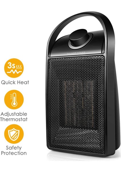 Alan Isıtıcı 1500W Elektrikli Isıtıcılar Termostatlı Oda Yatak Odası Için Isıtma ve Fan Modlarına Sahip Küçük Isıtıcı Ab Tak (Yurt Dışından)