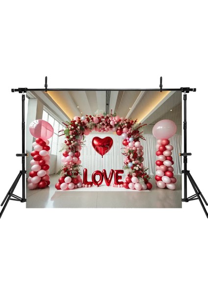 Romantik Arka Plan ile Aşk Temalı 200x150cm Stüdyo Fonu
