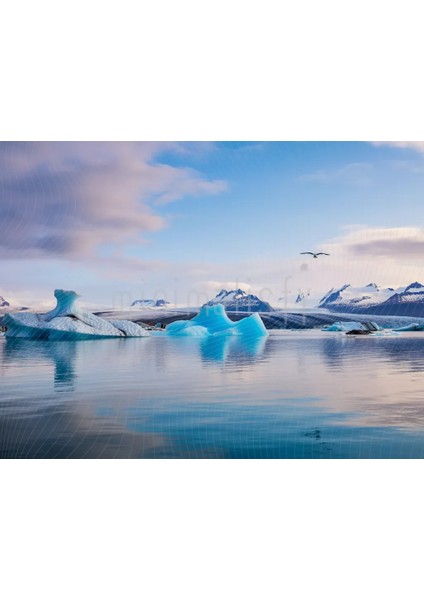 Buzdağlarıyla Mavinin Dansı: 200x150cm Arka Plan, Stüdyo Fonu