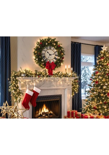 Noel Temalı Arka Plan, 200x150cm, Sevimli ve Sıcak Bir Atmosfer için Stüdyo Fonu