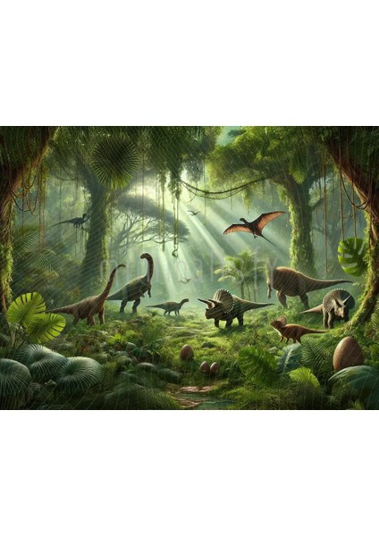 Dinozorlar ve Tropik Orman: 200x150cm Arka Plan, Stüdyo Fonu