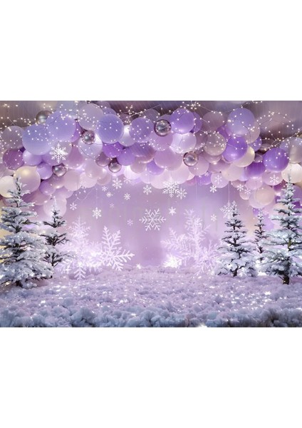 Büyülü Kış Manzarası ile Işıldayan Arka Plan, 200x150cm, Stüdyo Fonu