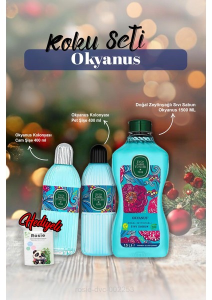 Sıvı Sabun 1500ML, 2'li Okyanus Kolonya 400ML ve Rosie Pamuk