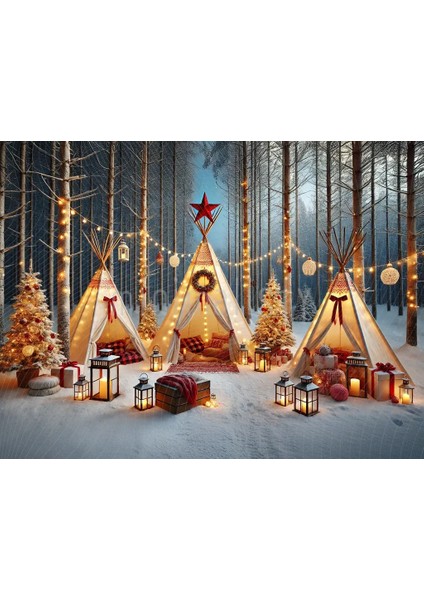 Kış Masalı: Sıcak Koşullarda Aydınlık ve Şıklık Arayanlar için Arka Plan 200x150cm, Stüdyo Fonu