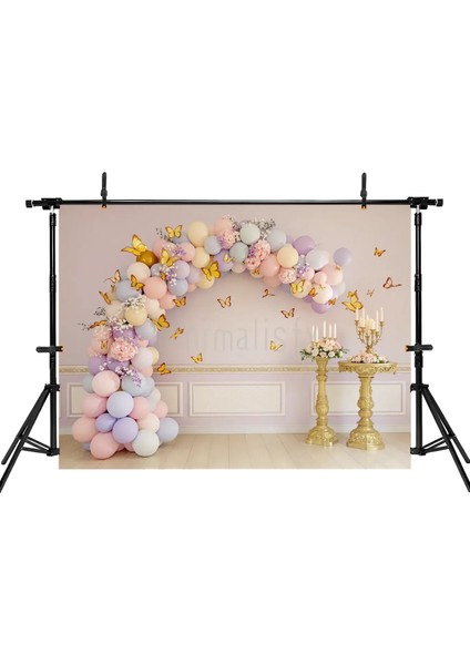 Renkli Balonlarla Süslenmiş Şık Bir Arka Plan, 200x150cm, Stüdyo Fonu fiyatları