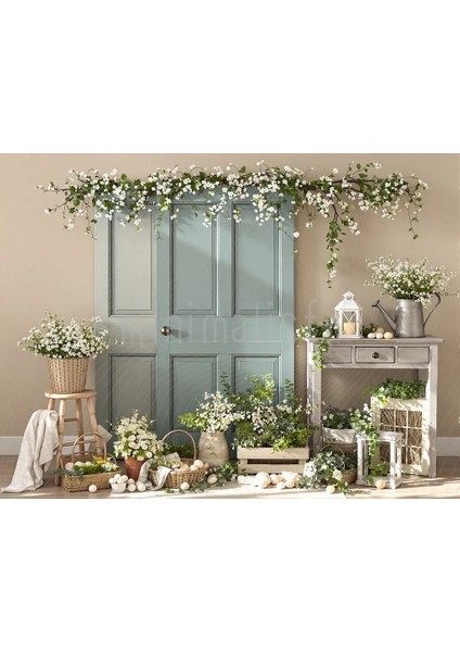 Bahar Çiçekleri ile Dolu, 200x150cm Arka Plan, Stüdyo Fonu