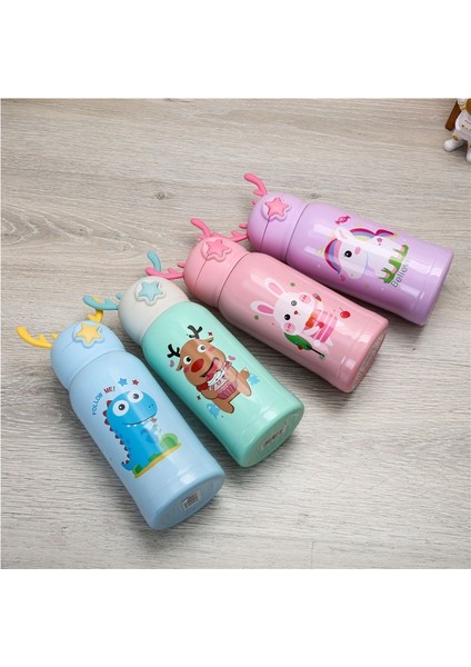 Erkek ve Kız Boynuzları Çocuk Saman Termos Bardak Çift Kapaklı Sıçrama Fincan Doğrudan Içme Çay Bardağı Kapaklı Tek Tıklamayla Dökme Fincan (Yurt Dışından) fırsatları