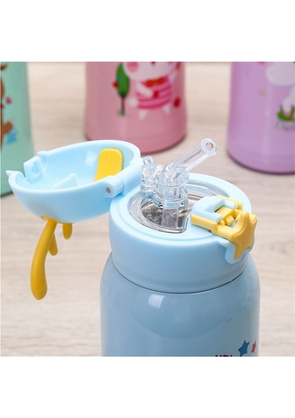 Erkek ve Kız Boynuzları Çocuk Saman Termos Bardak Çift Kapaklı Sıçrama Fincan Doğrudan Içme Çay Bardağı Kapaklı Tek Tıklamayla Dökme Fincan (Yurt Dışından) indirimleri