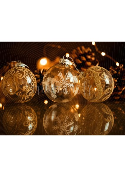 Zarif Gümüş ve Altın Yılbaşı Süslemeleri ile Parlak Arka Plan, 200x150cm, Stüdyo Fonu