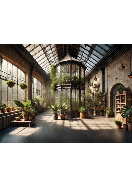 Şık Bitki Bahçesi Arka Plan, 200x150cm, Stüdyo Fonu