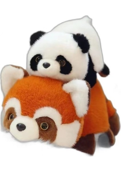 Yeni Flip Panda Rakun Peluş Bebek Simülasyon Panda Bebek Uyku Yastığı Rakun Peluş Oyuncak (Yurt Dışından)