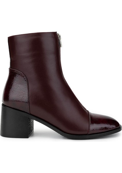 Kadın Deri Bordo Topuklu Bot 1081 555 Bn Bot SK24-25 Brd Dr/ptk Bsk