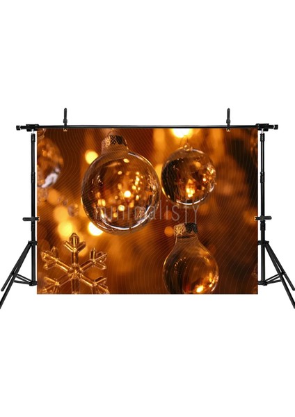 Parlak Altın Renkteki Noel Süsleri ile Büyüleyici Arka Plan, 200x150cm, Stüdyo Fonu