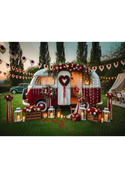 Romantik Temalı Arka Plan, 200x150cm, Stüdyo Fonu