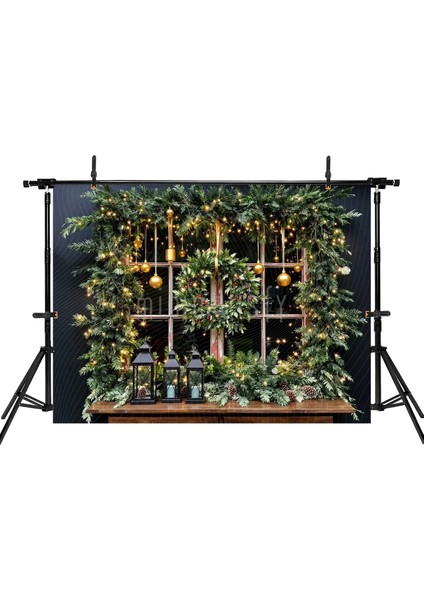 Işıltılı Arka Plan ile Süslenmiş 200x150cm, Yılbaşı Temalı Stüdyo Fonu