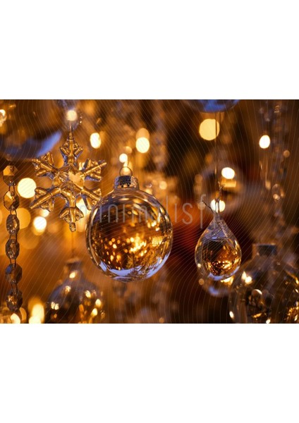 Büyüleyici Arka Plan: Parlayan Noel Süsleri 200x150cm, Stüdyo Fonu