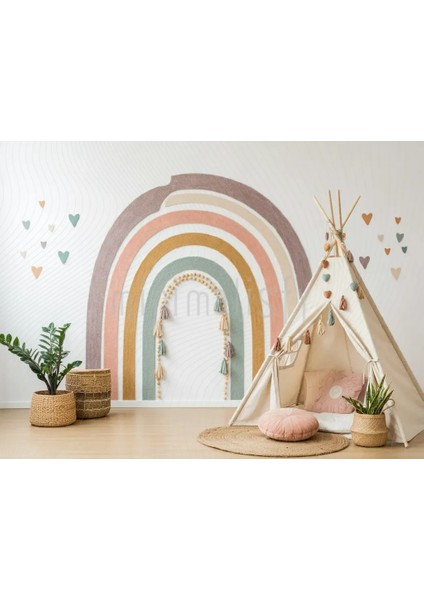 Rengarenk Yaylı Arka Plan Design 200x150cm, Çocuk Odası için Stüdyo Fonu