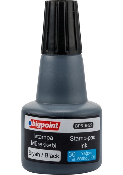 Istampa Mürekkebi Kaşe ve Istampa ile Uyumlu Yağsız ve Kalıcı Mürekkep Siyah 30 ml