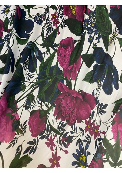 Şifon Saten Desenli Kumaş