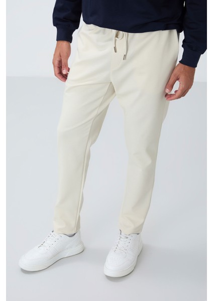 Bej Yüzeyi Dokulu Standart Fit Erkek Eşofman Takım - 82155
