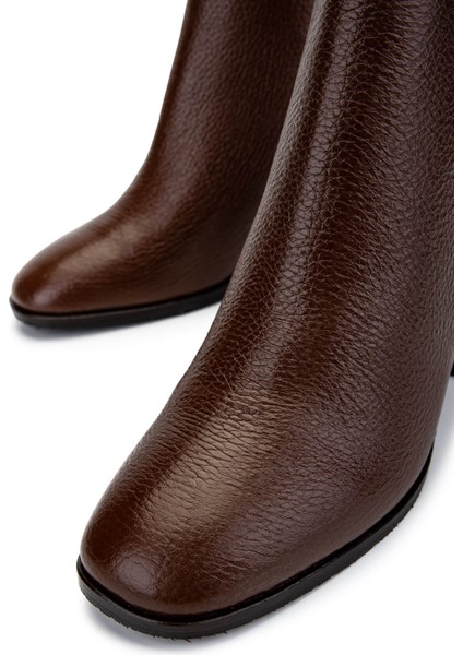 Kadın Hakiki Deri Taba Floter Topuklu Bot 1081 30 Bn Bot SK24-25 K.taba Fltr modelleri