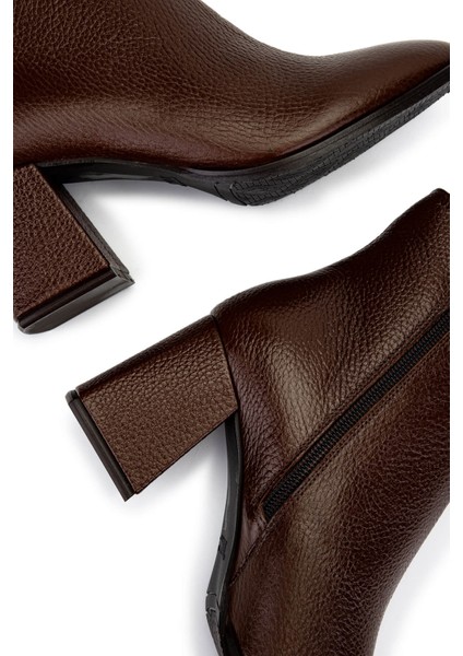 Kadın Hakiki Deri Taba Floter Topuklu Bot 1081 30 Bn Bot SK24-25 K.taba Fltr indirimleri