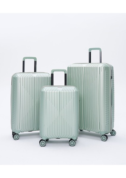 Polipropilen 3'lü Kırılmaz Valiz Seti Mint Yeşili