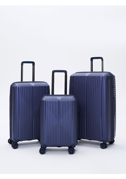 Polipropilen 3'lü Kırılmaz Valiz Seti Lacivert