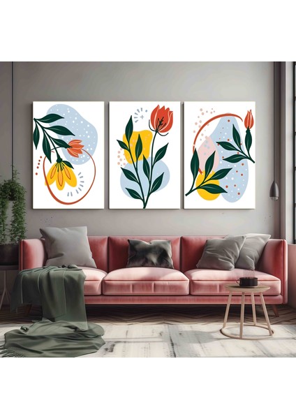 Matisse - Boho - Art Deco - Soyut - Doğa ( 3 Lü Çerçevesiz ) Poster - Afiş - Tablo KR2C01289/
