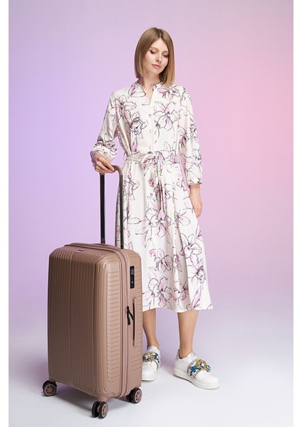 Polipropilen 3'lü Kırılmaz Valiz Seti Vizon modelleri