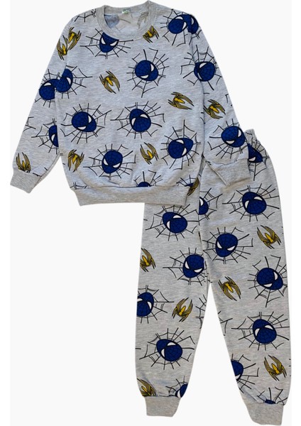 Erkek Çocuk Pamuklu Iki Iplik Şardonlu Spiderman Desenli Uzun Kollu Pijama Takımı