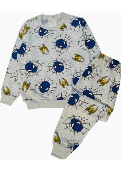 Erkek Çocuk Pamuklu Iki Iplik Şardonlu Spiderman Desenli Uzun Kollu Pijama Takımı fiyatları