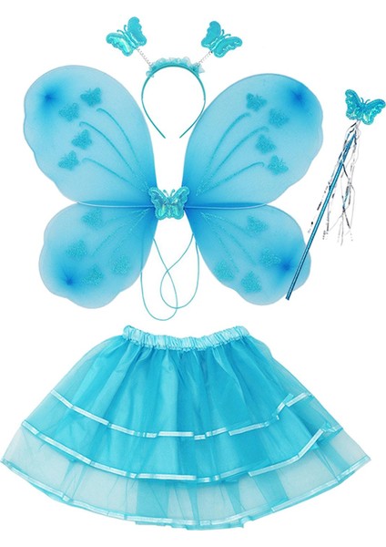 Kı Için Peri Kostümü Tutu Bebekler Peri I Rol Oynamak Için Parti Cosplay Mavi (Yurt Dışından)