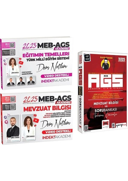 2025 Meb-Ags Eğitimin Temelleri / Mevzuat Bilgisi Ders Notl / Soru Bankası 3 Lü Set