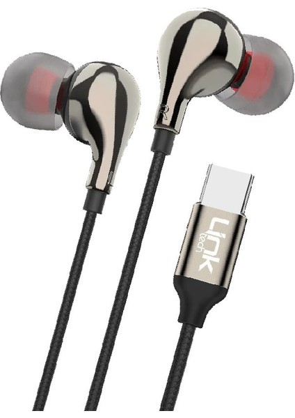 Linktech E84 Type-C Hd Stereo Kulak Içi Kablolu Kulaklık Siyah