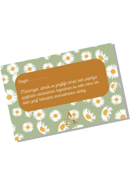 Kişiye Özel Papatya Set- Papatya Kolye - Papatya Tasarımlı Beyaz Seramik Kupa - Papatya Mum - Papatya Kart Notu modelleri