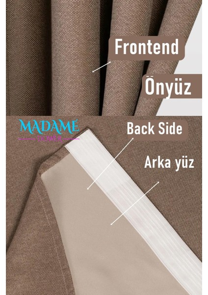Taç Deste Pilesiz Çift Taraflı Keten Fon ve Karartma Perde,v9 Kahverengi , Işık Geçirmez Kırışmaz Güneşlik,kolay Montaj fiyatları