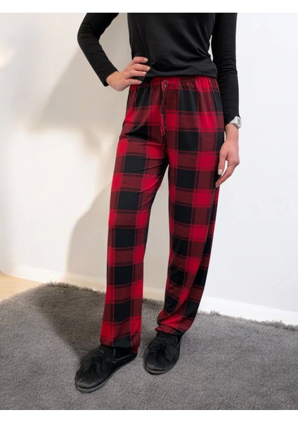 Freshness 801 Bayan Beli Lastikli Ekose Süet Tek Pijama Altı fiyatları