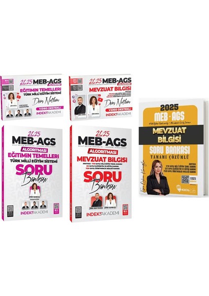 2025 Meb-Ags Eğitimin Temelleri / Mevzuat Bilgisi Ders Notl / Soru Bankası 5 Li Set