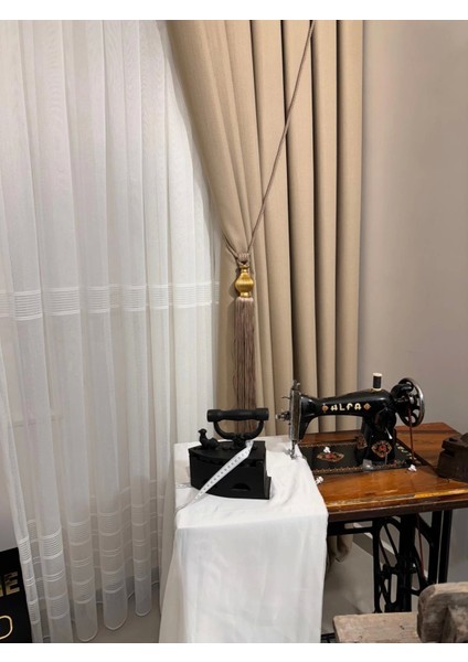 Roma Keten 1/3 Sık Pileli Bej Fon Perde Apm fiyatları